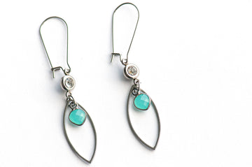 Tidal Mist - Blue Chalcedony Earrings