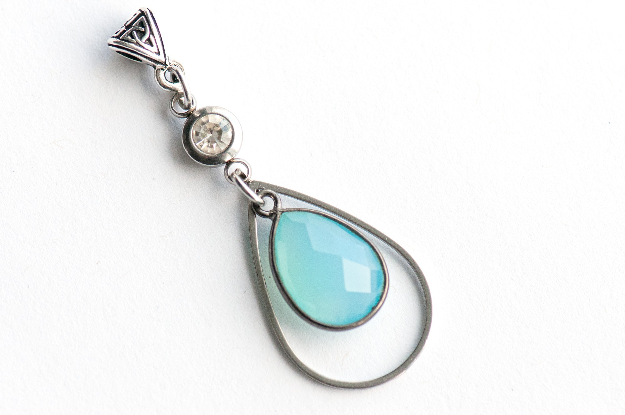 Tidal Lynx - Blue Chalcedony Teardrop Pendant