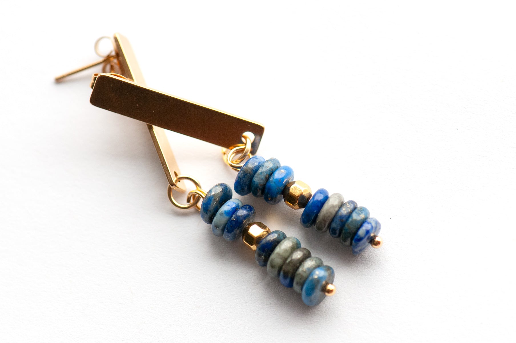 Golden Drop Gemstone Earrings