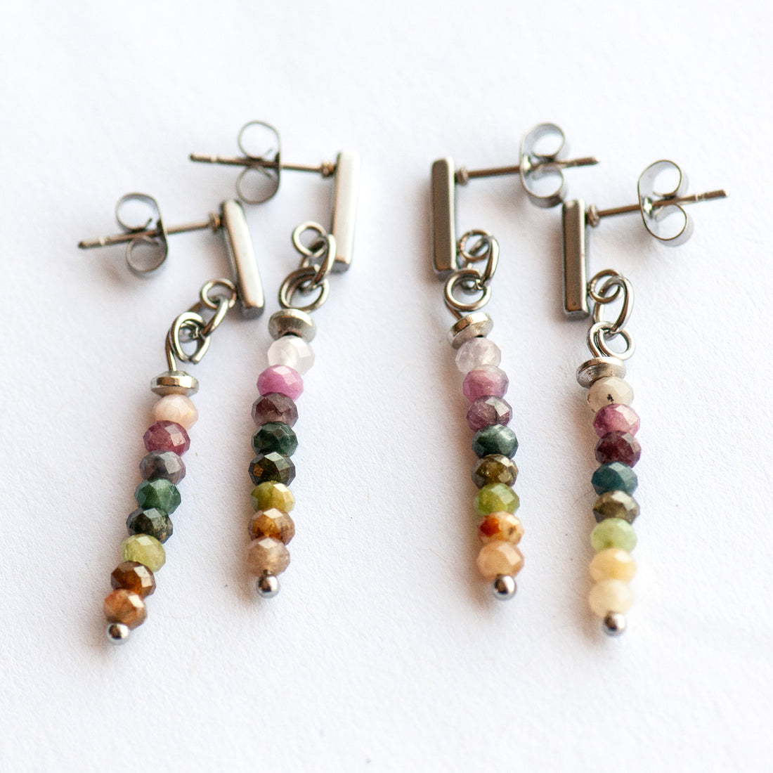 Spectrum Spark – Tourmaline Rainbow Earrings