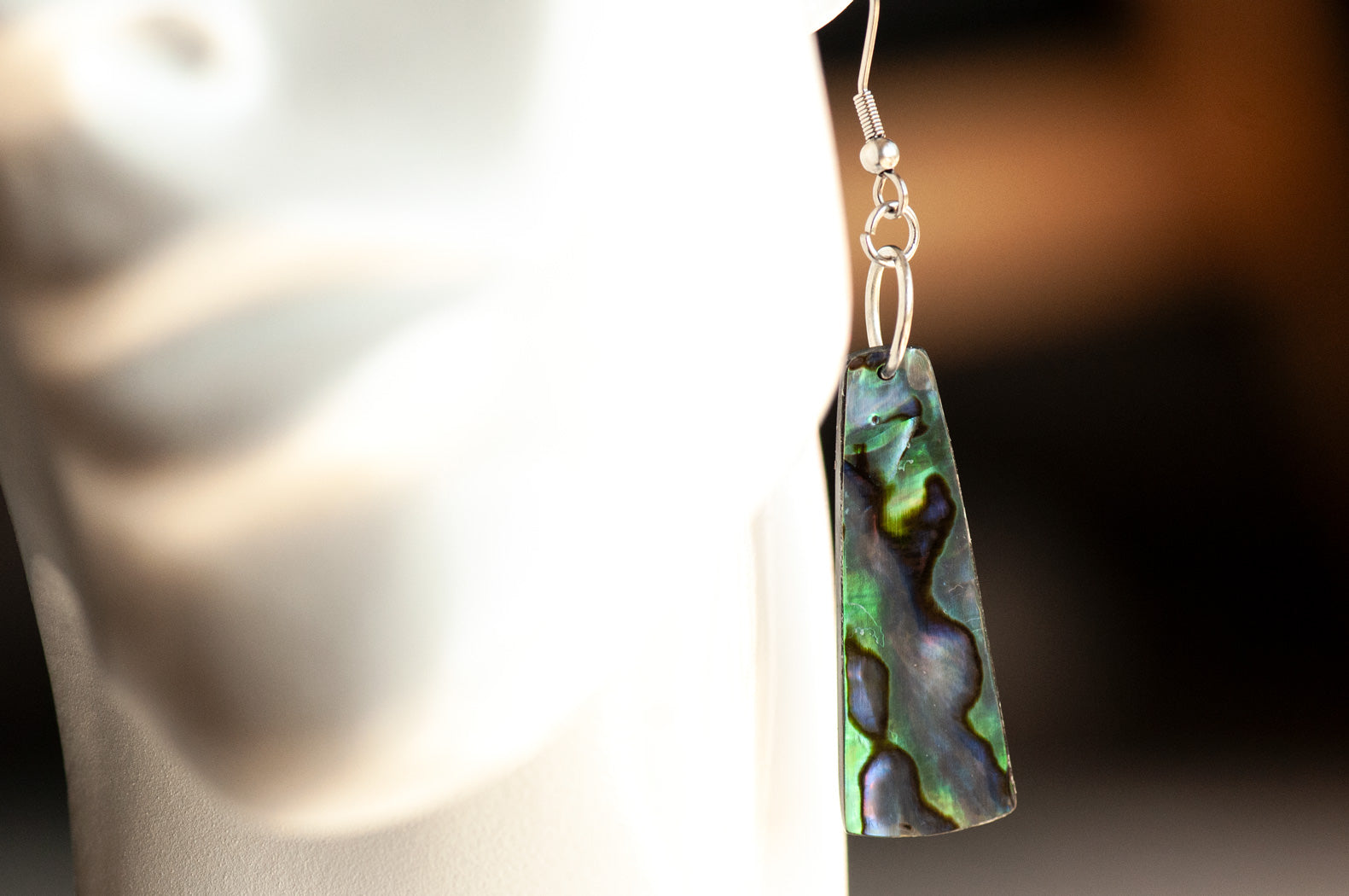 Abalone shell dangle earrings