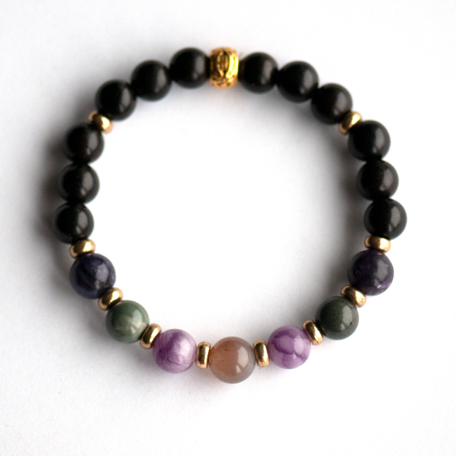 Fierce Calm Bracelet with Moonstone and Lepidolite – anti-anxiety crystal bracelet