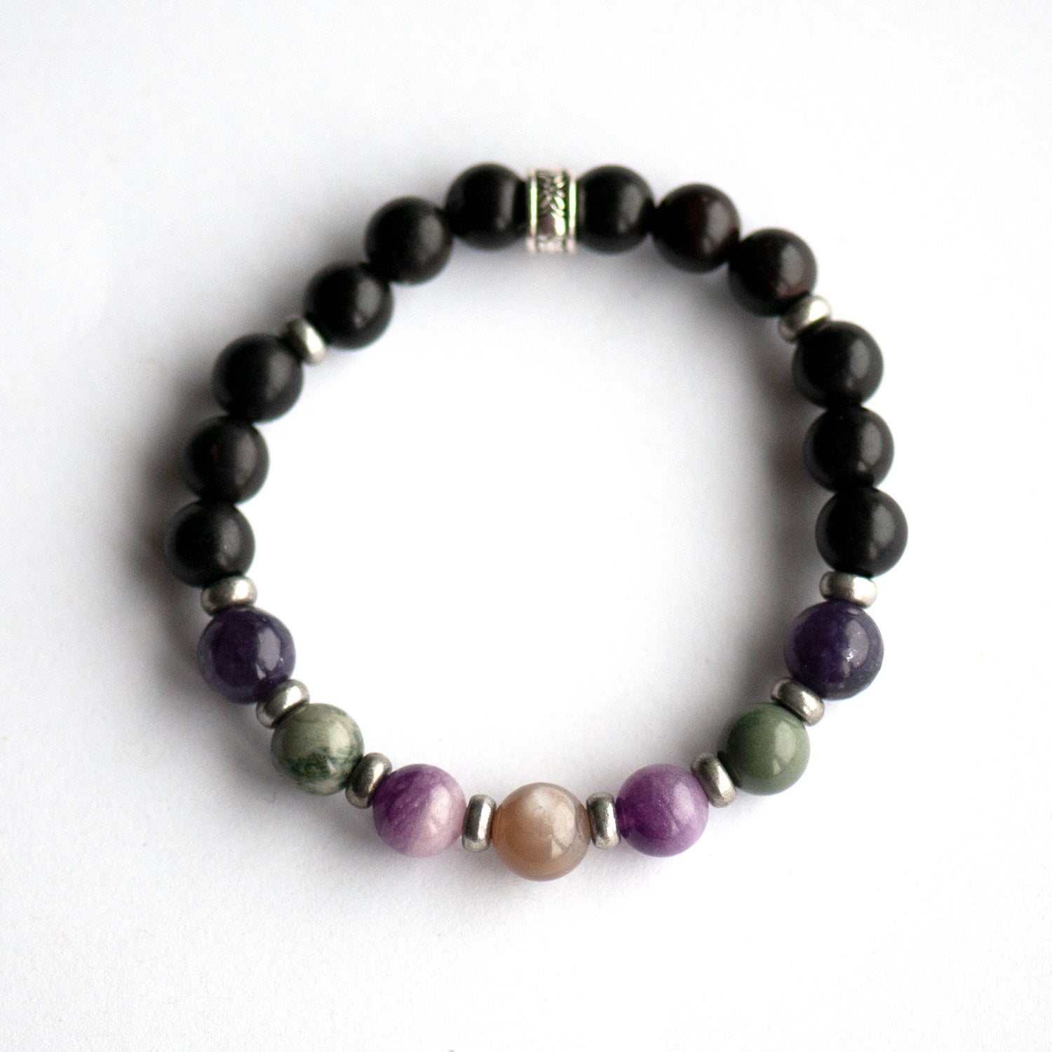 Fierce Calm Bracelet with Moonstone and Lepidolite – anti-anxiety crystal bracelet