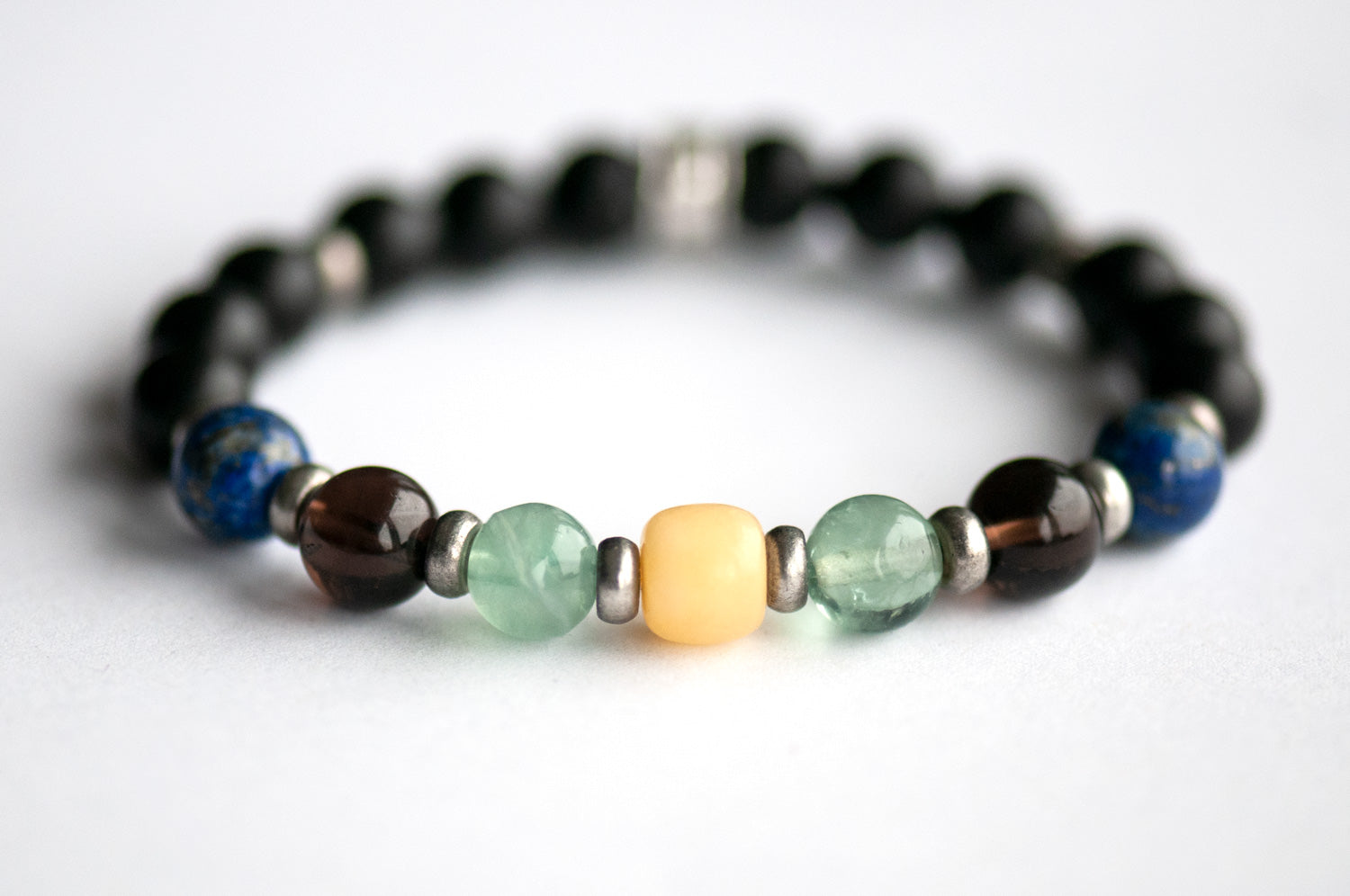 Fierce Mindset Bracelet with Honey Calcite and Fluorite – focus crystal bracelet