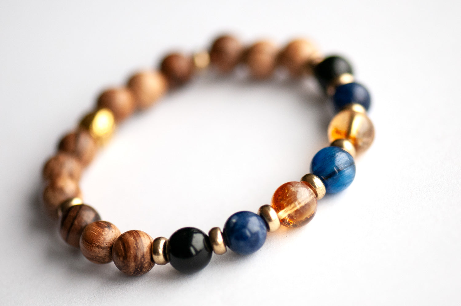 Fierce Momentum Bracelet with Kyanite and Citrine – positive energy crystal bracelet