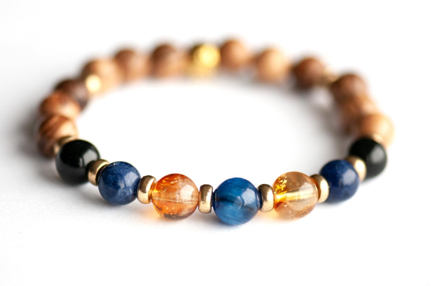 Fierce Momentum Bracelet with Kyanite and Citrine – positive energy crystal bracelet