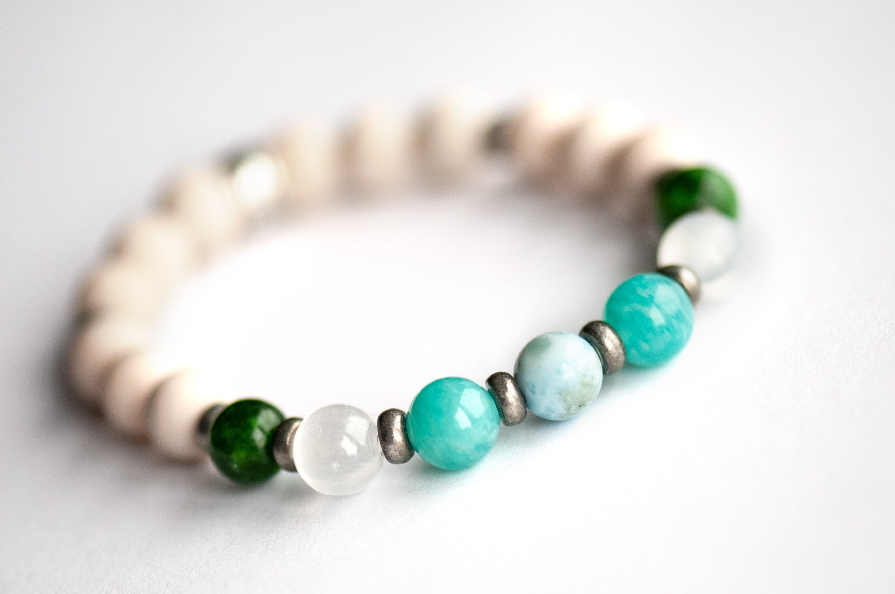 Fierce Peace Bracelet with Larimar and Amazonite – peace crystal bracelet