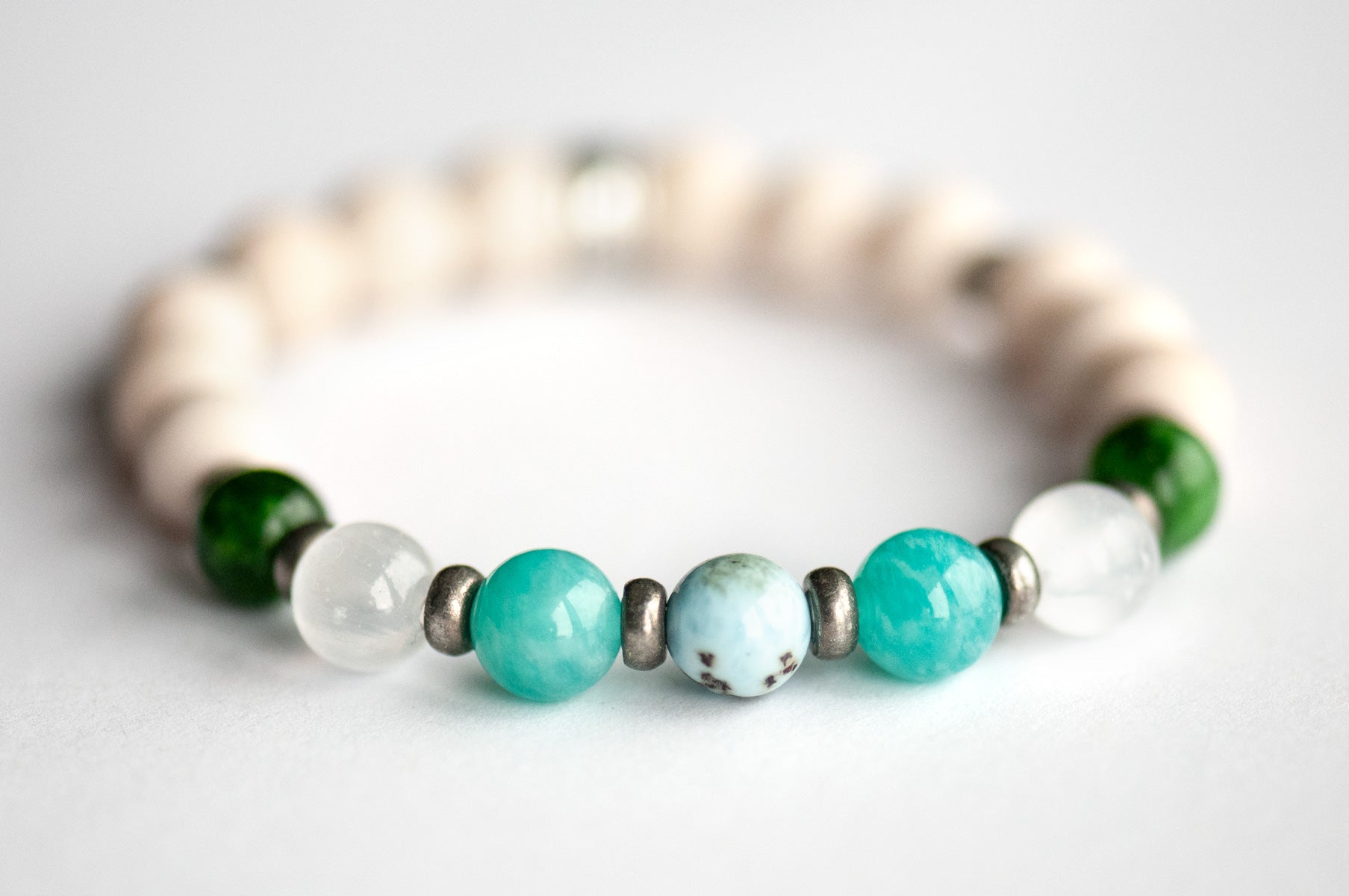 Fierce Peace Bracelet with Larimar and Amazonite – peace crystal bracelet