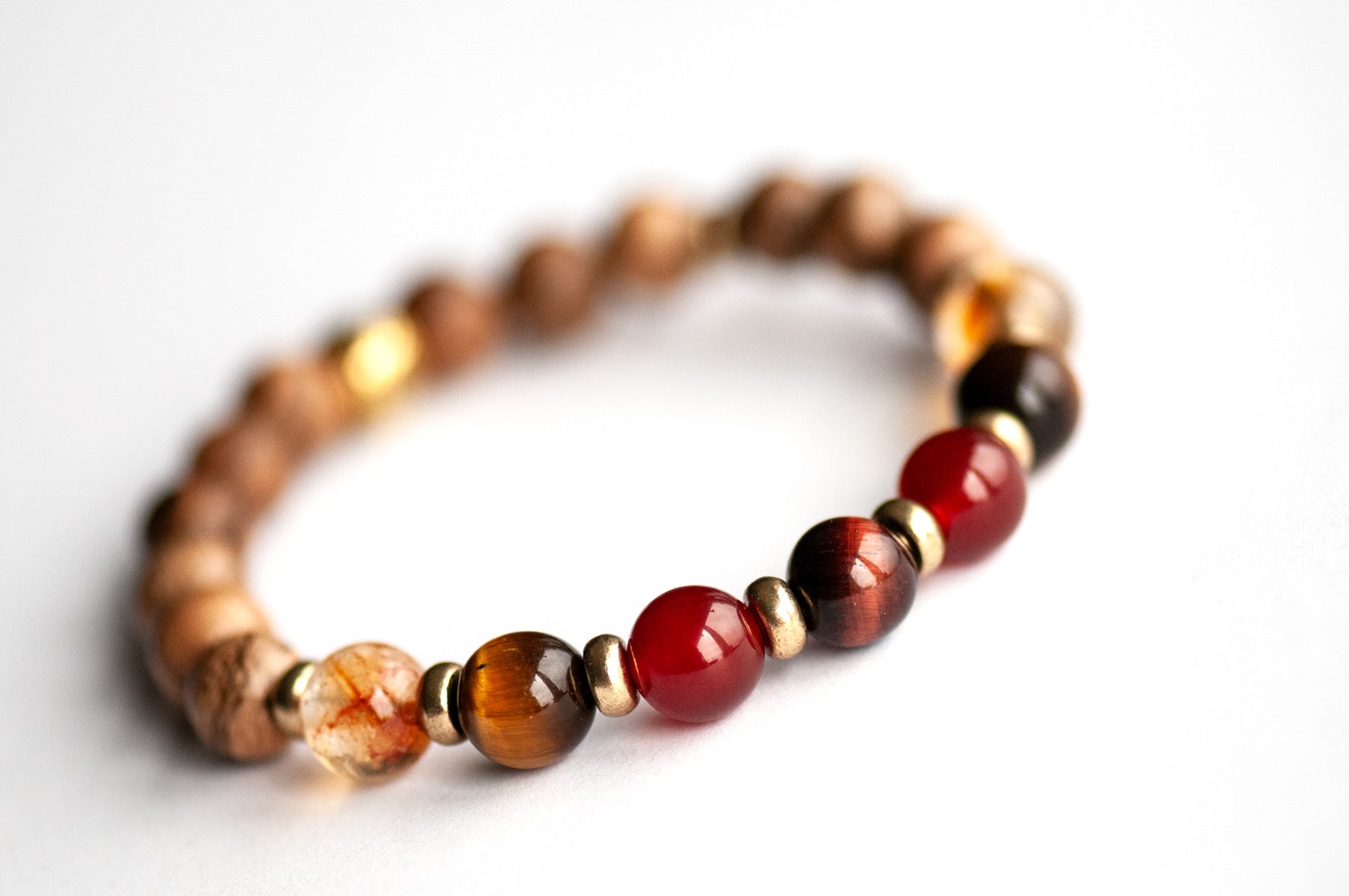 Fierce Confidence Bracelet with Red Tiger Eye and Carnelian – crystal bracelet for courage