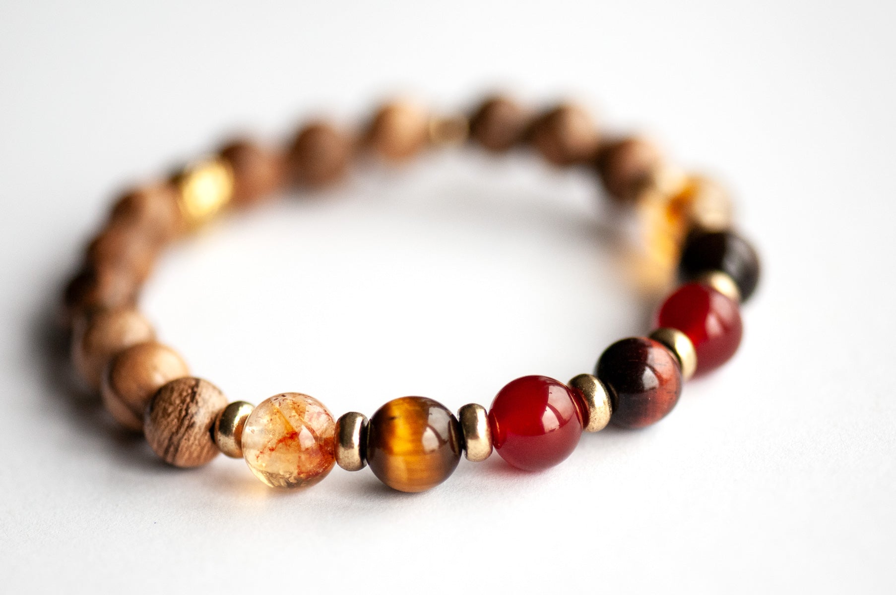 Fierce Confidence Bracelet with Red Tiger Eye and Carnelian – crystal bracelet for courage