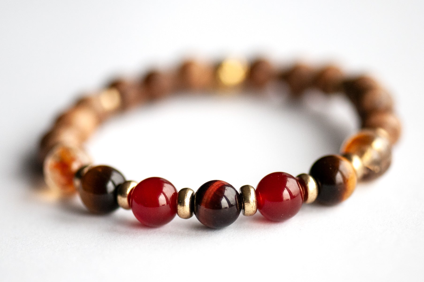 Gemstone bracelet for confidence with Citrine and Tiger Eye