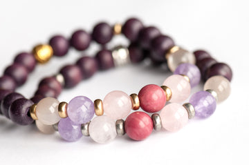 Handmade Fierce Grace gemstone bracelet with silver or gold-plated accents, handcrafted in Canada
