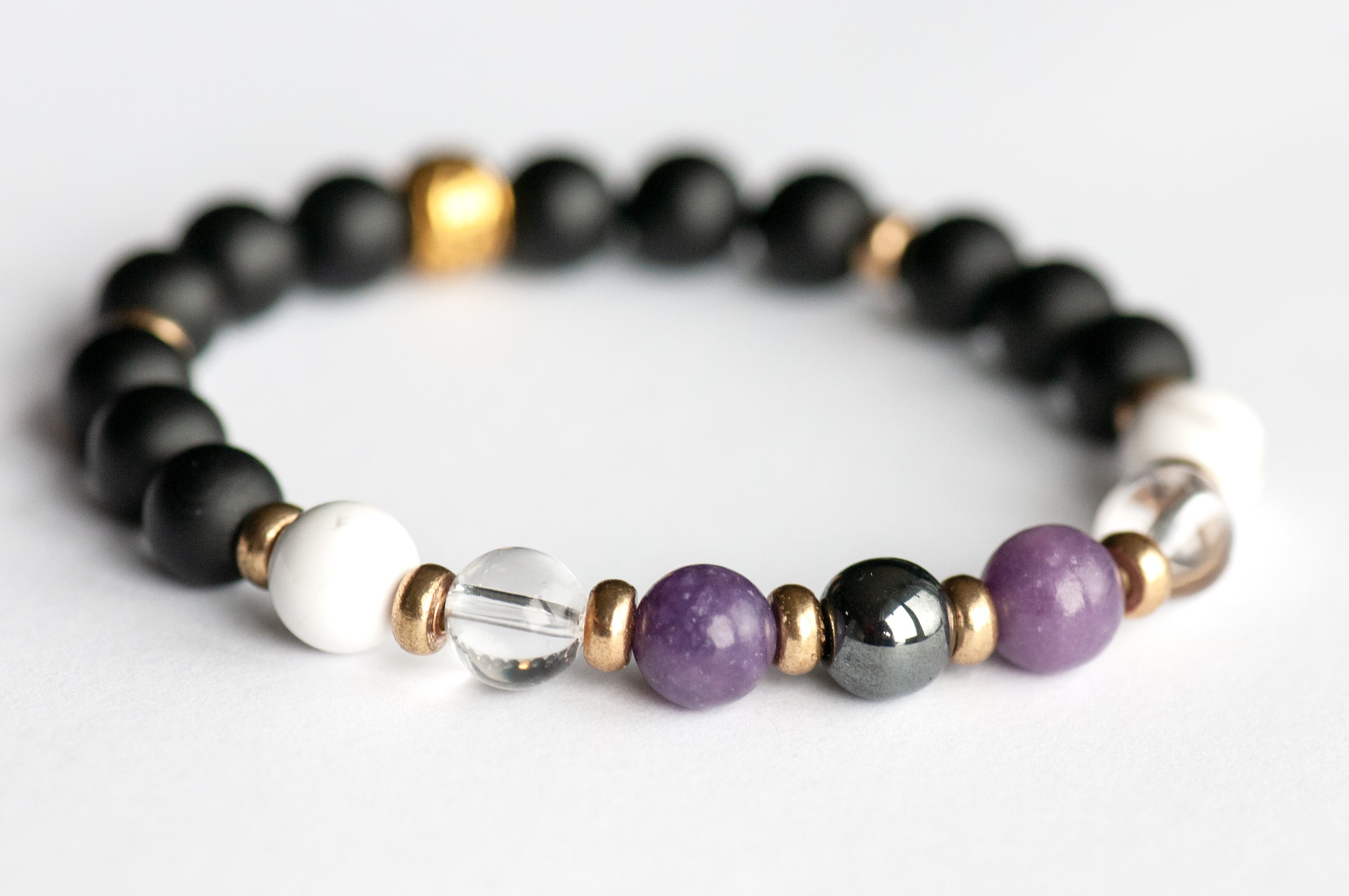 Handmade Fierce Slumber crystal bracelet for relaxation and better sleep – Fierce Lynx Designs