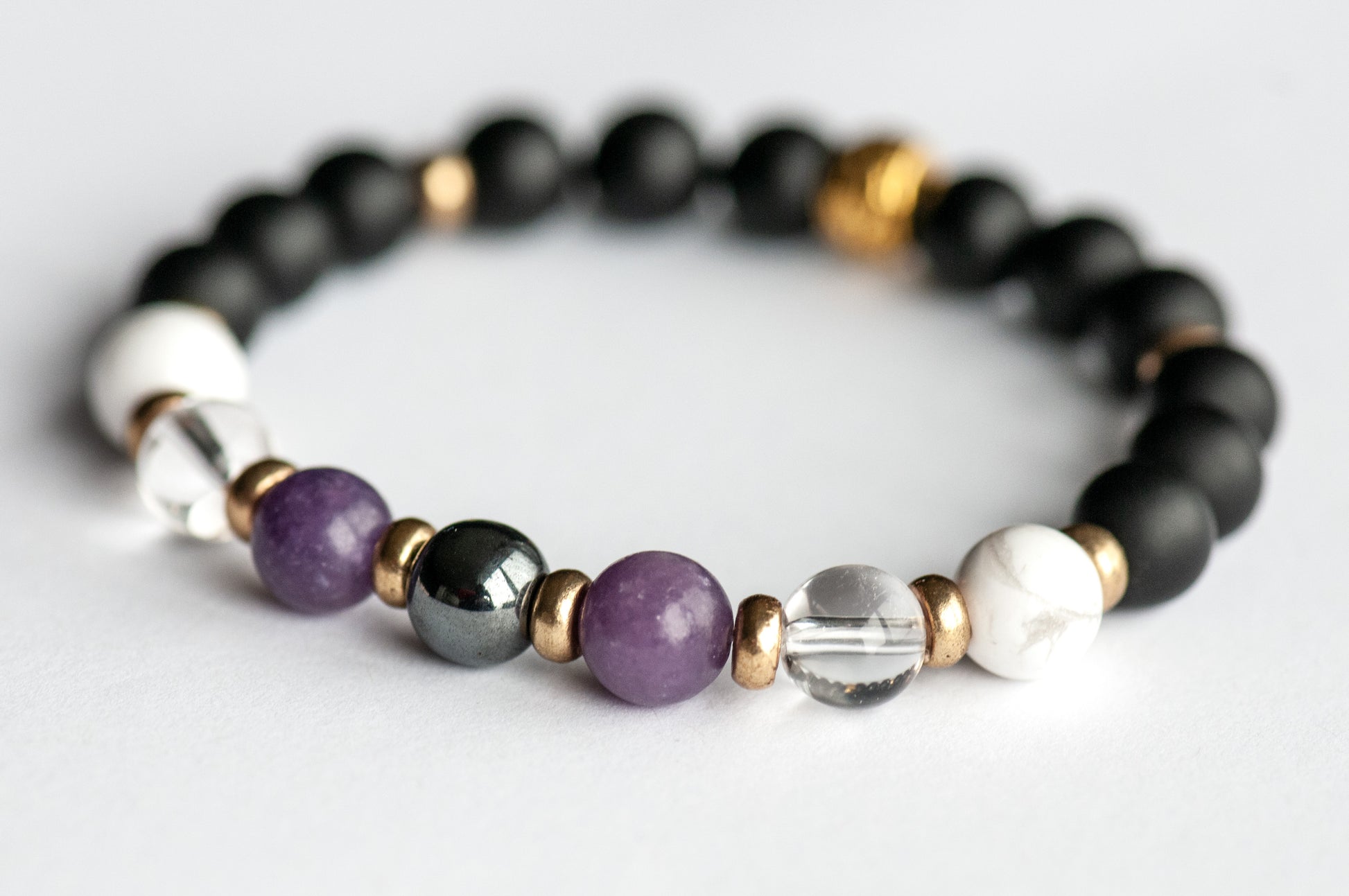 Handmade Fierce Slumber crystal bracelet for relaxation and better sleep – Fierce Lynx Designs