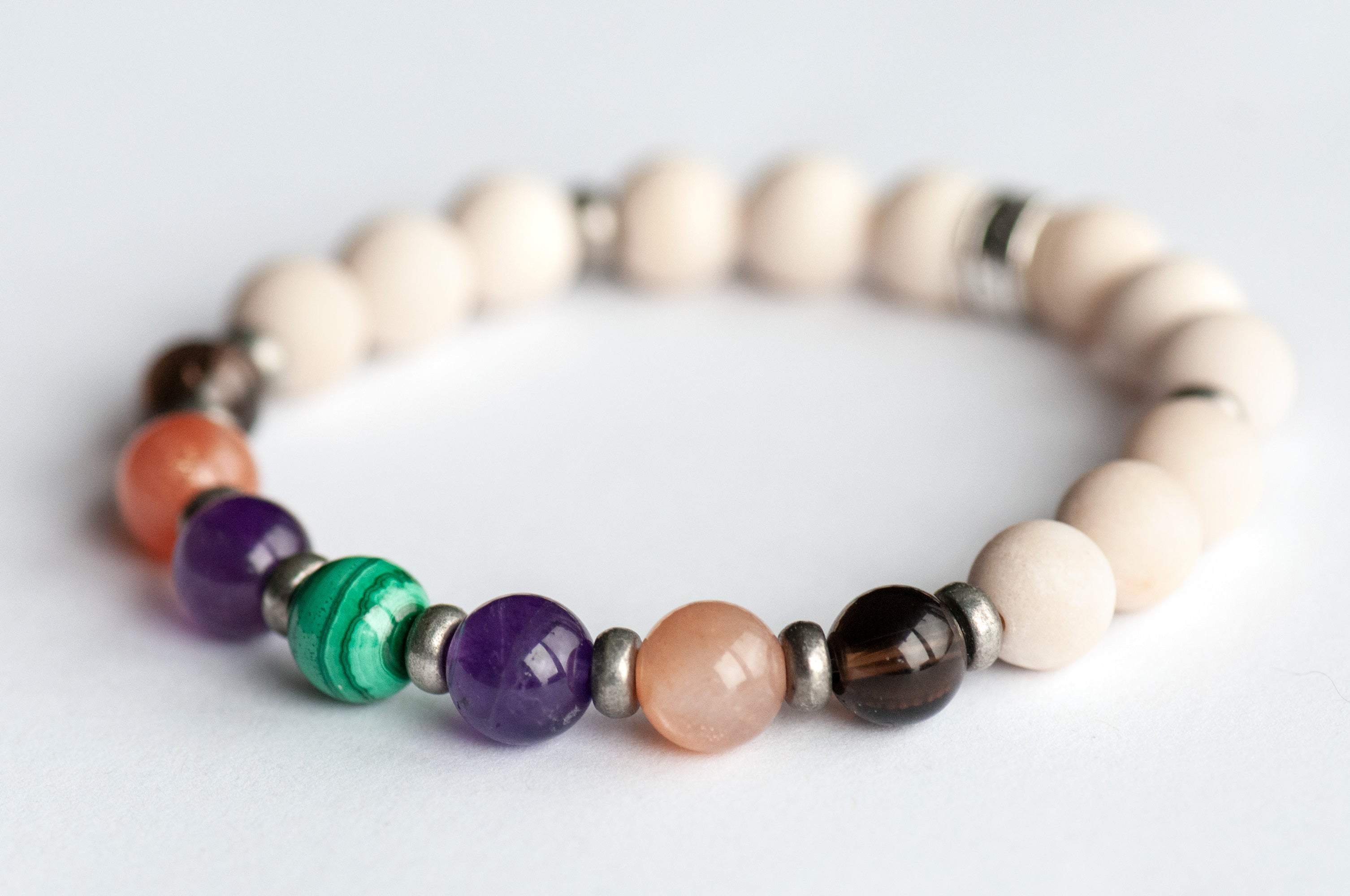 Moonstone and Riverstone bracelet symbolizing balance and natural rhythm