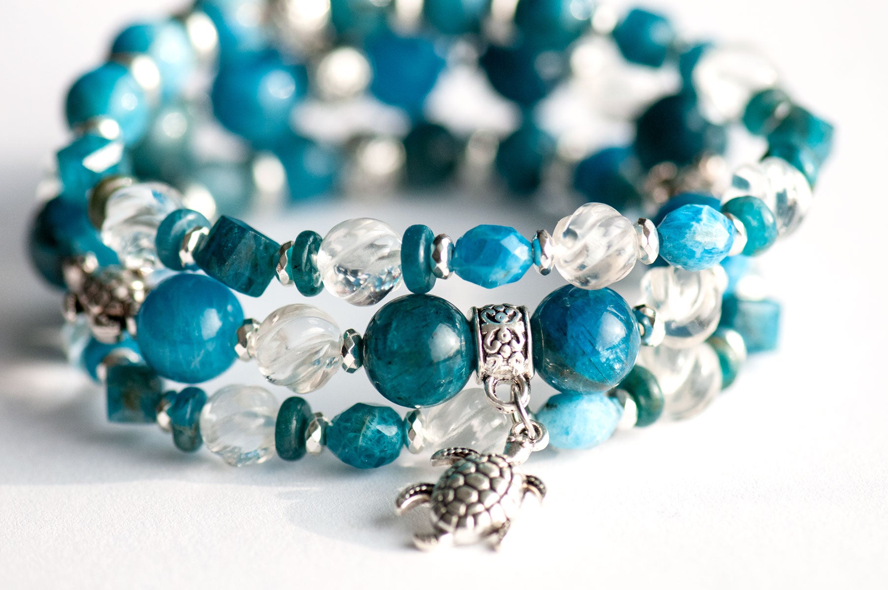 Healing Waters Apatite & Quartz Bracelet Set | Fierce Lynx