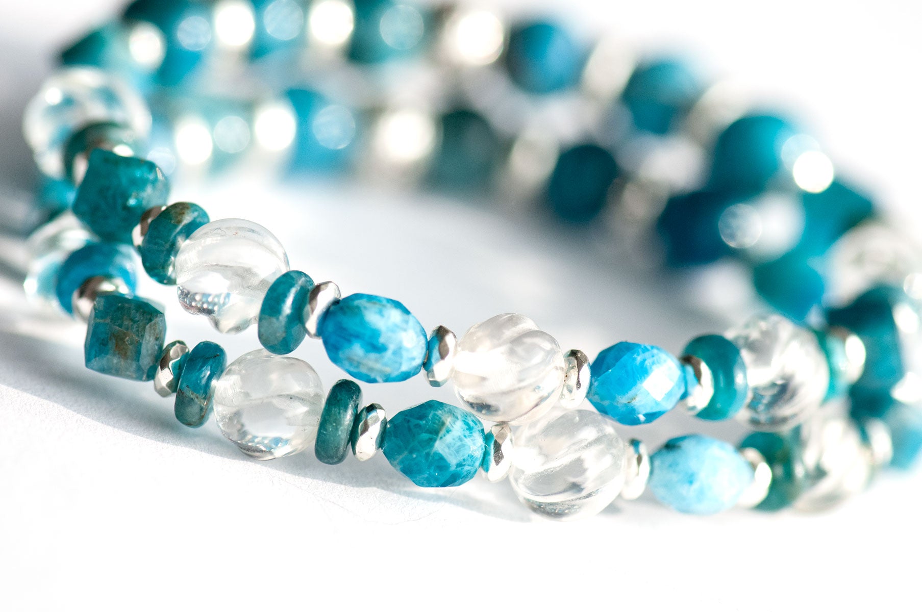Healing Waters Apatite & Quartz Bracelet Set | Fierce Lynx