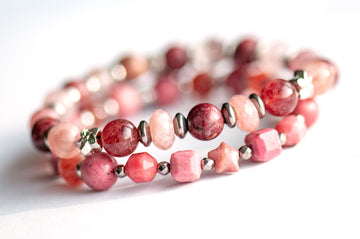 Carnation - January Birth Flower Bracelet Set