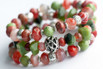 Successful Lynx Carnelian and Canadian Jade bracelet set handmade in New Brunswick Canada