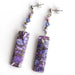 Handmade Jasper earrings in purple and silver handmade in canada
