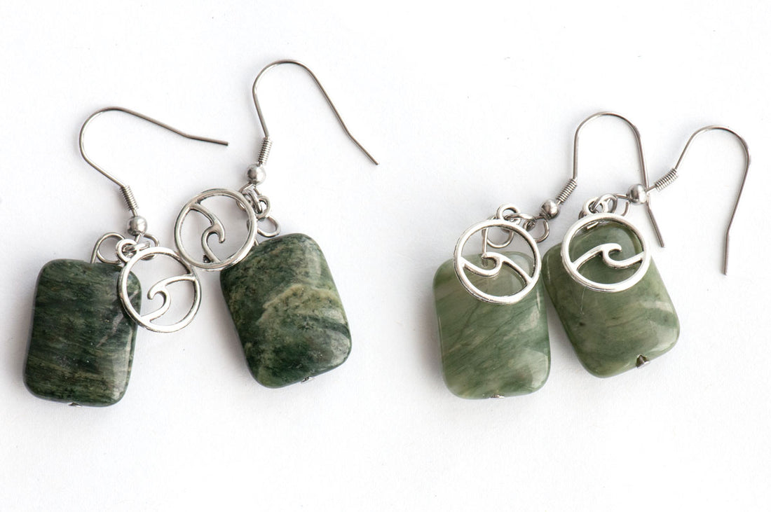 Seaweed Quartz Earrings - Fierce Lynx Designs