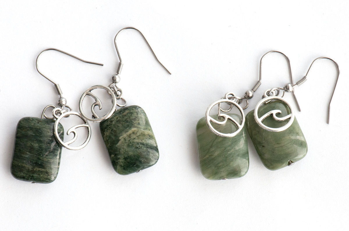 Seaweed Quartz Earrings - Fierce Lynx Designs