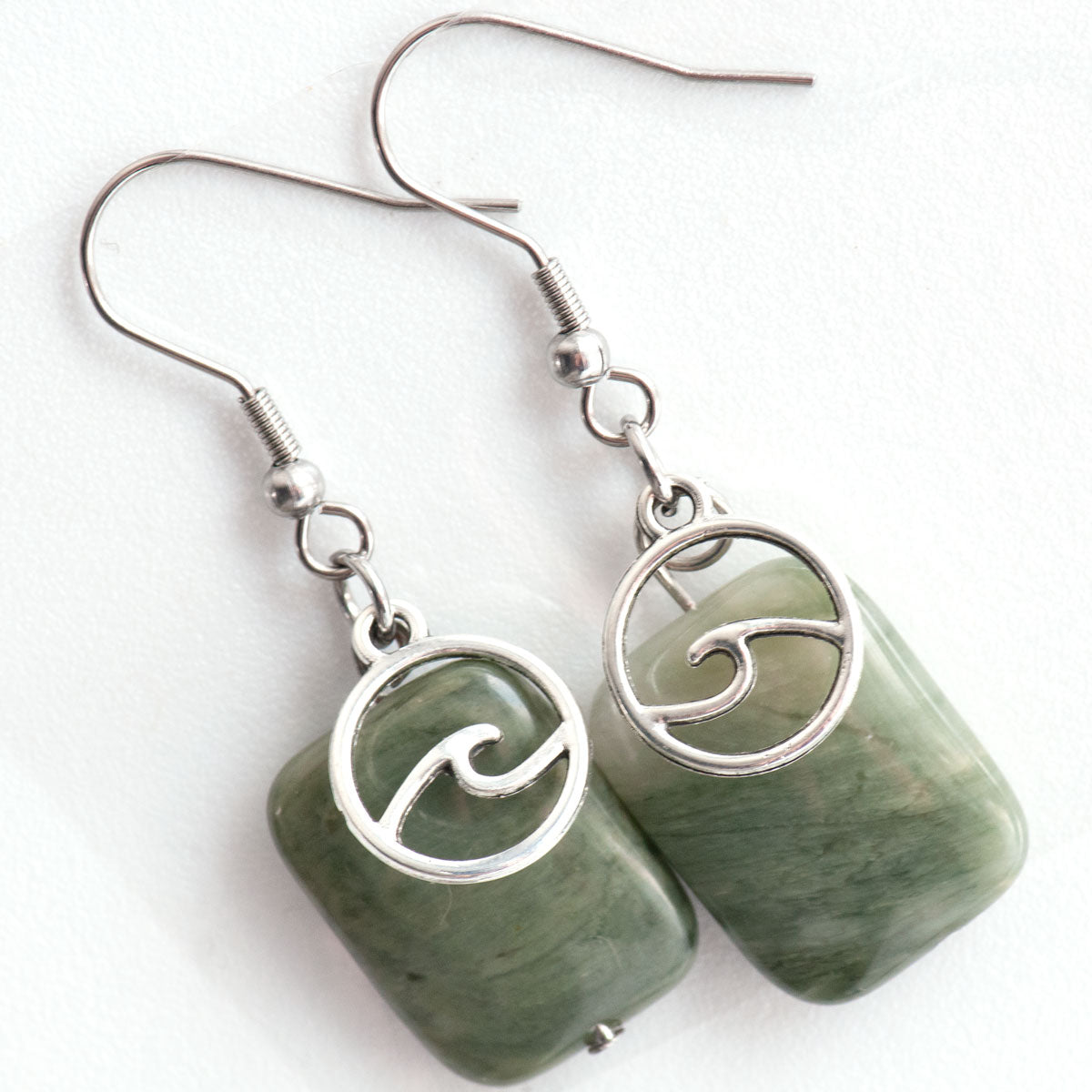 Seaweed Quartz Earrings - Fierce Lynx Designs