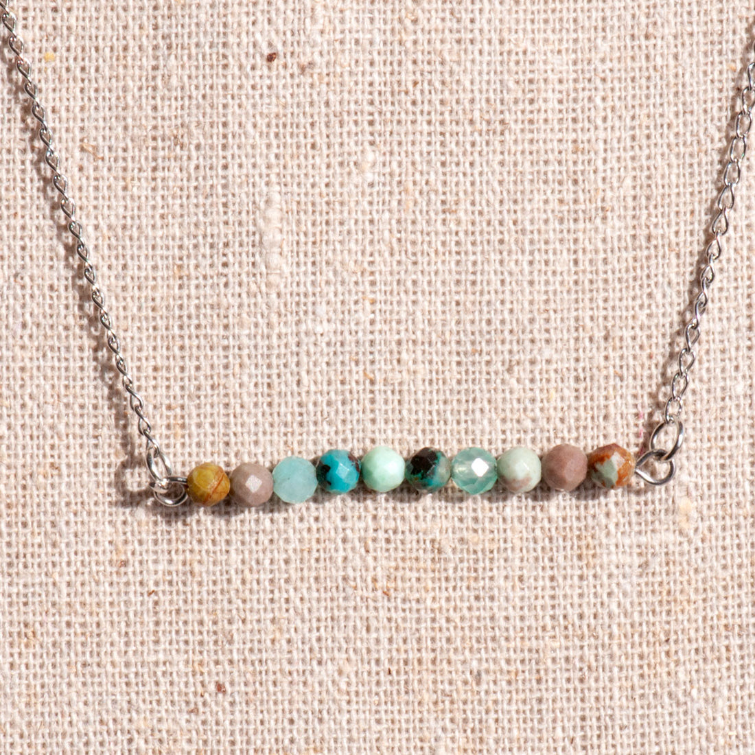 Banded Turquoise Bar Necklace - Fierce Lynx Designs