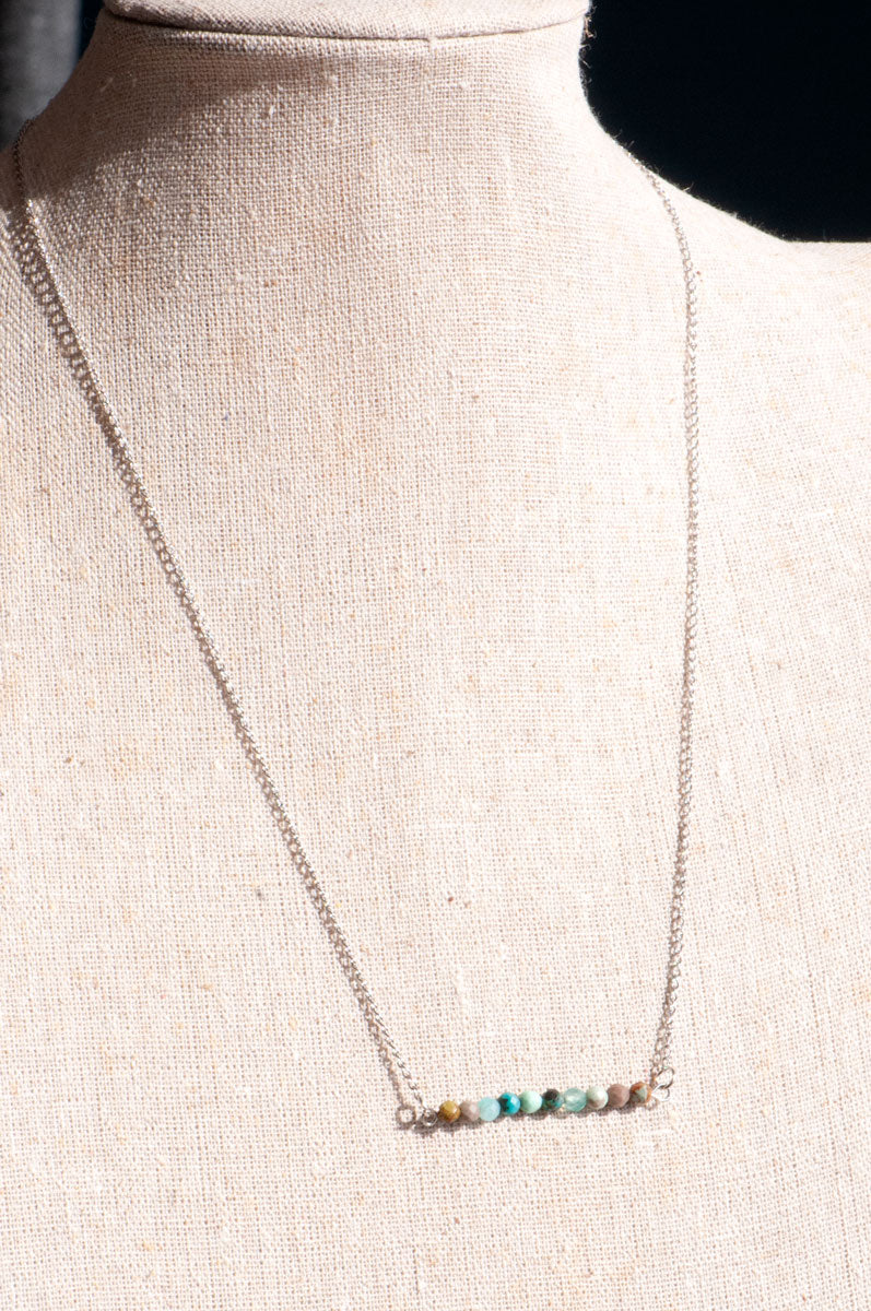 Banded Turquoise Bar Necklace - Fierce Lynx Designs