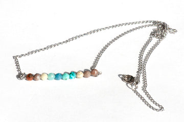 Banded Turquoise Bar Necklace - Fierce Lynx Designs