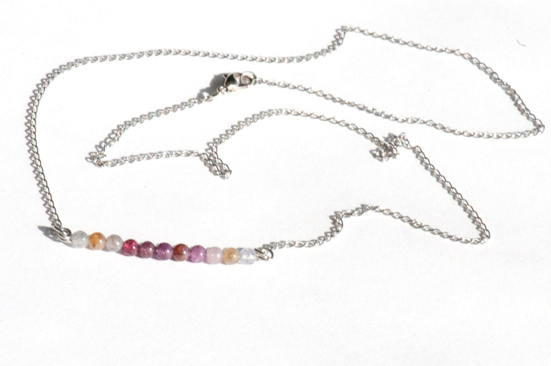 Dainty ruby necklace july birthstone handmade in canada
