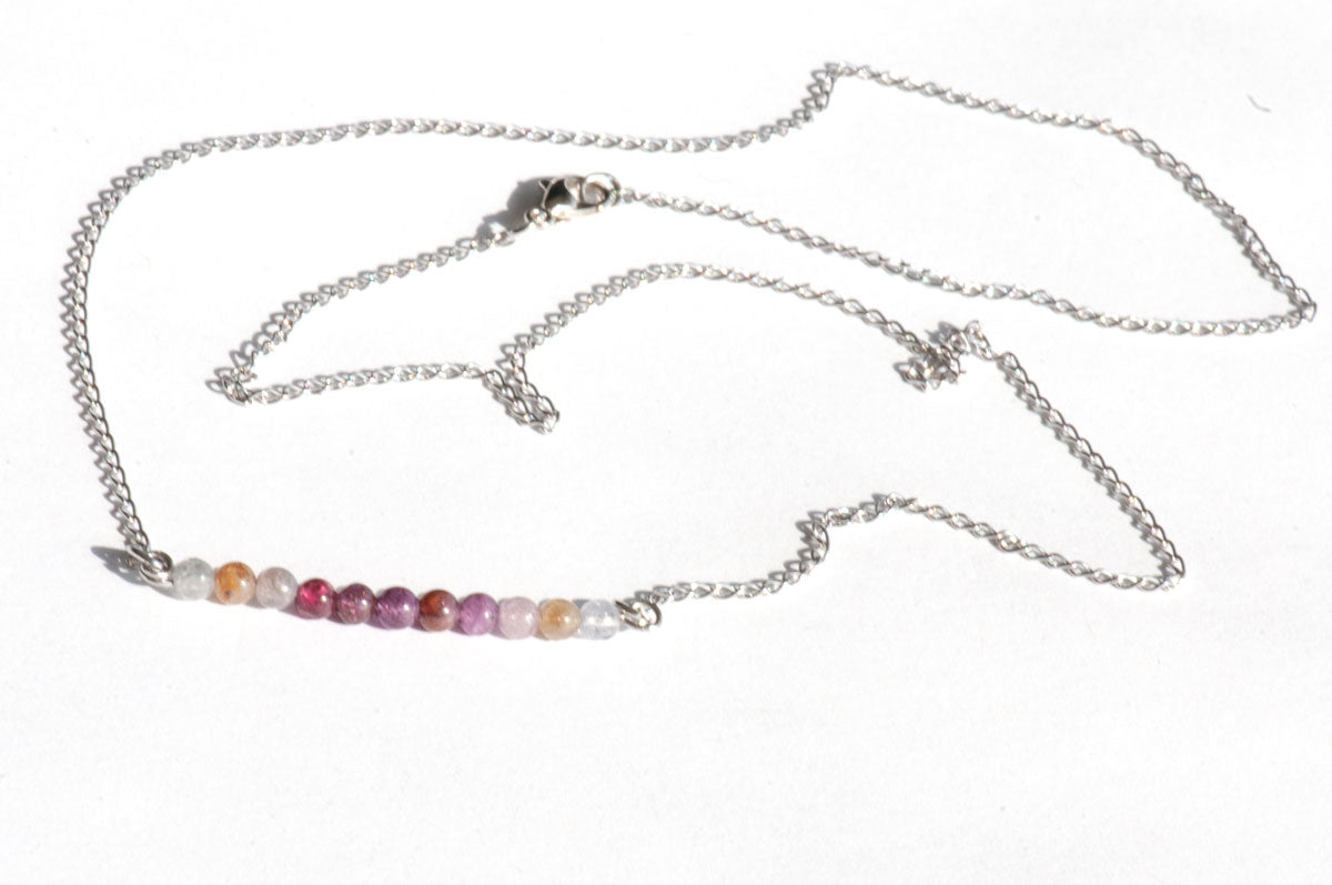 Dainty ruby necklace july birthstone handmade in canada
