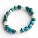 Atlantis Bracelet handmade in Canada from Blue Apatite and Moonstone prism beads