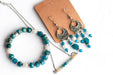 Blue Apatite jewelry set for sale handmade in Canada