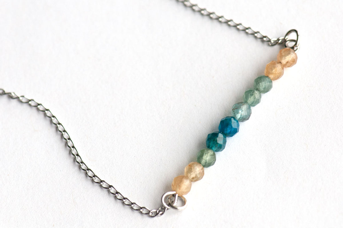 Banded Apatite Bar Necklace - Fierce Lynx Designs