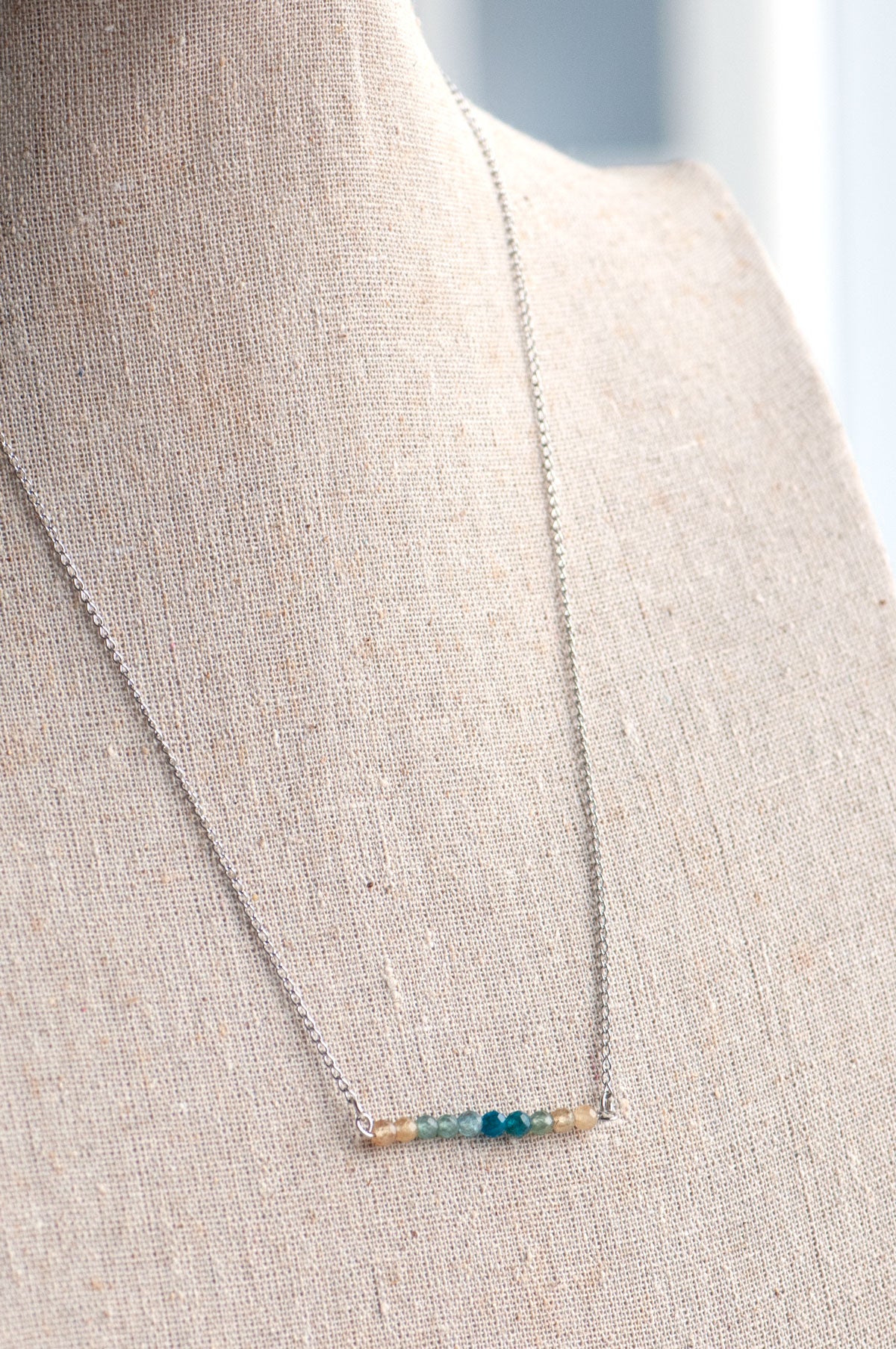Banded Apatite Bar Necklace