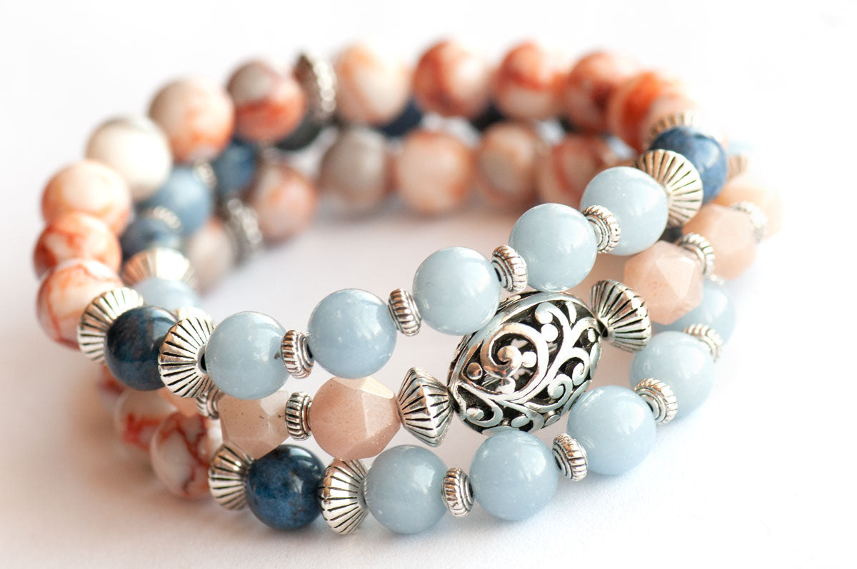 Nourishing Lynx gemstone bracelet set handmade in Canada
