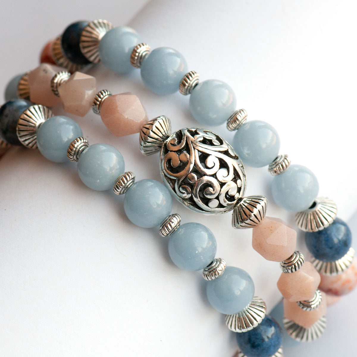 Handmade beaded gemstone bracelet set