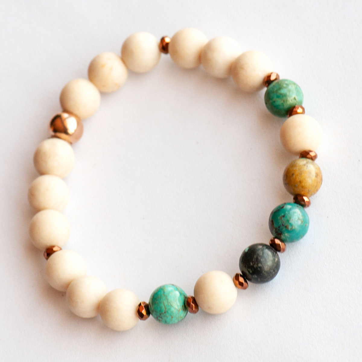 Natural Turquoise and hematite bracelet