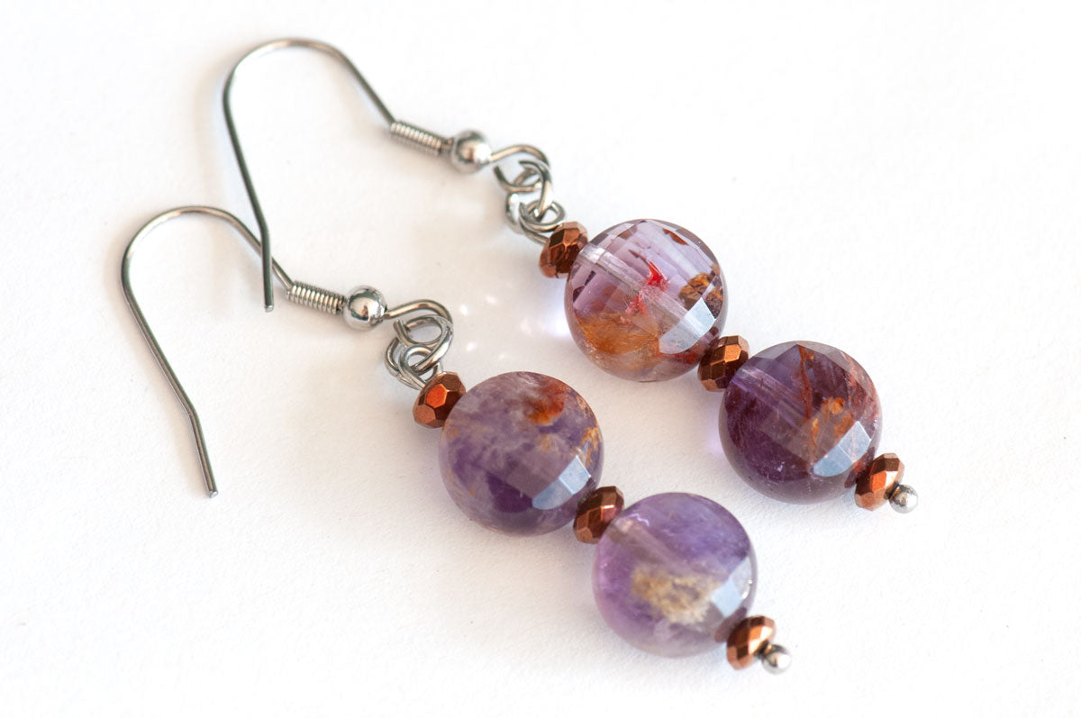 Super Seven - Dangle Earrings - Fierce Lynx Designs