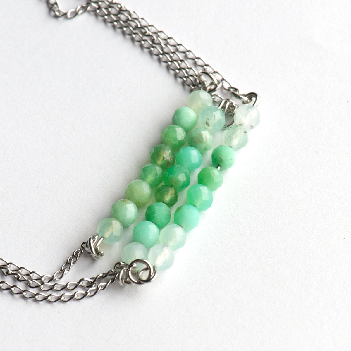 Australian Chrysoprase Banded Bar Necklace - Fierce Lynx Designs