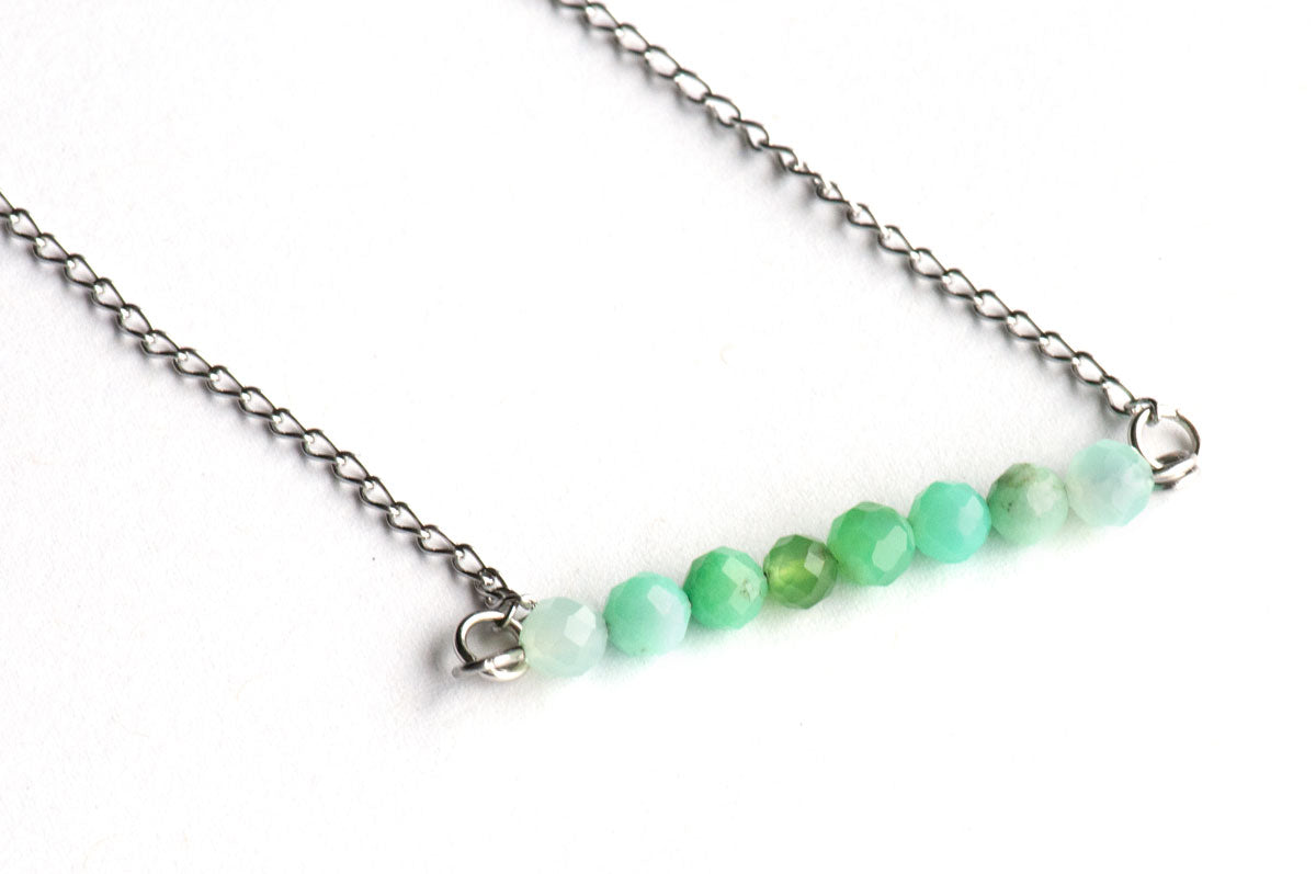 Australian Chrysoprase Banded Bar Necklace - Fierce Lynx Designs