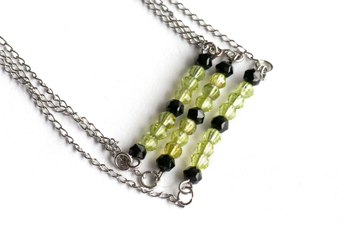 Dainty birthstone pendant with peridot and spinel for August