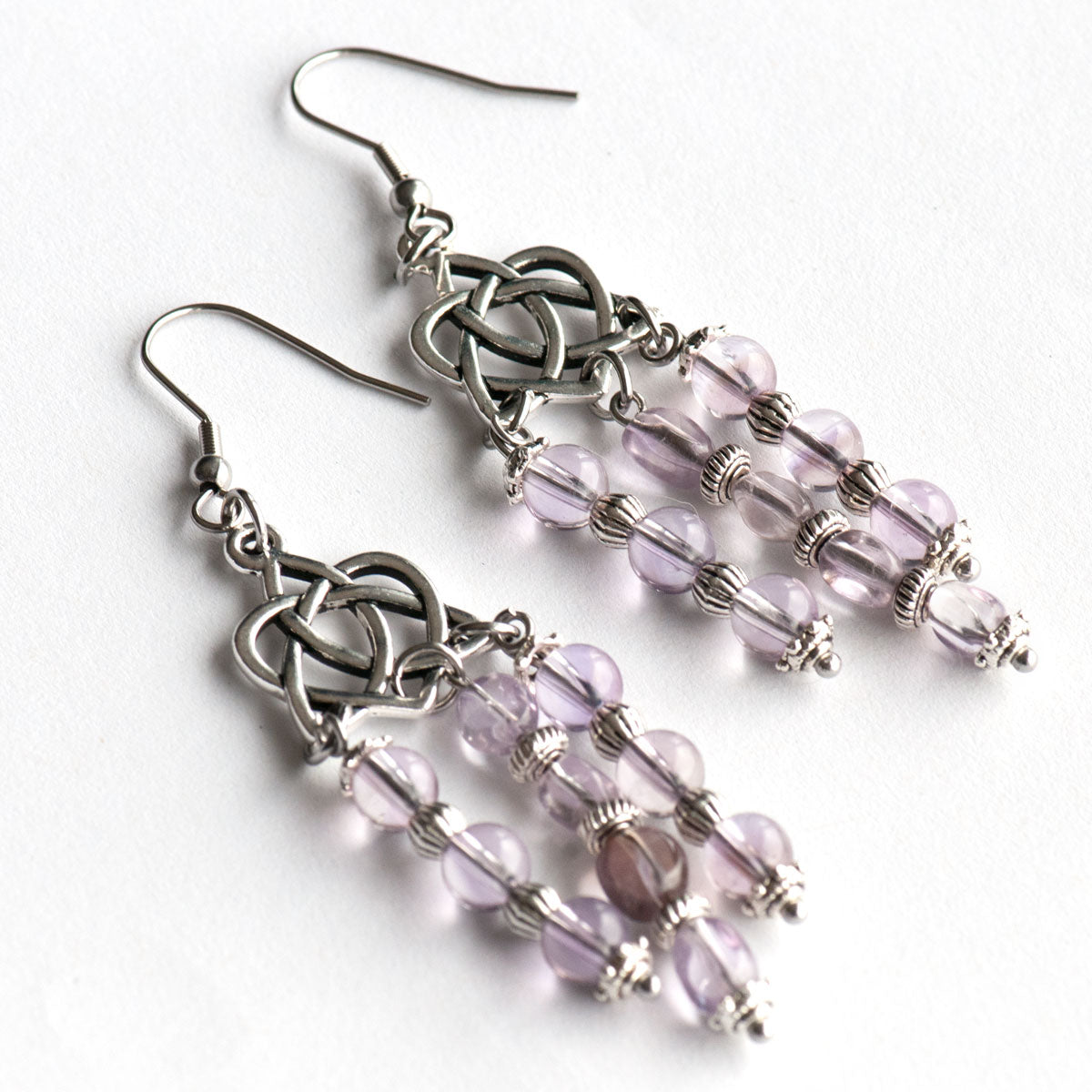 Handmade amethyst chandelier earrings