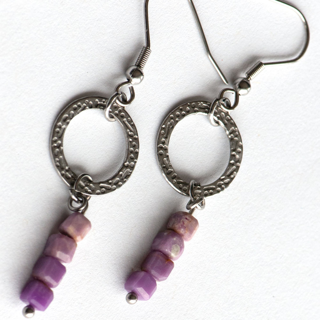 Phosphosiderite Ombre earrings handmade in Canada