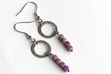 Phosphosiderite Ombre earrings handmade in Canada