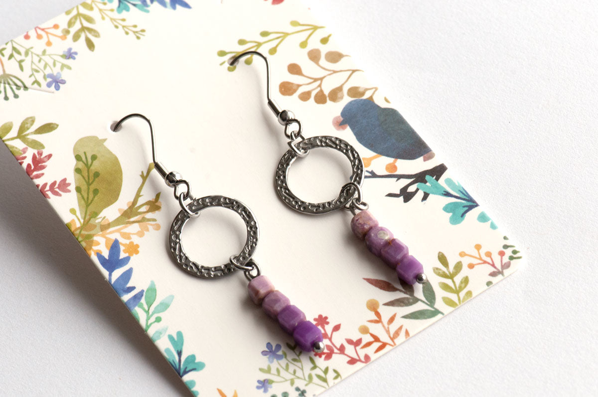 Phosphosiderite earrings made in new brunswick canada