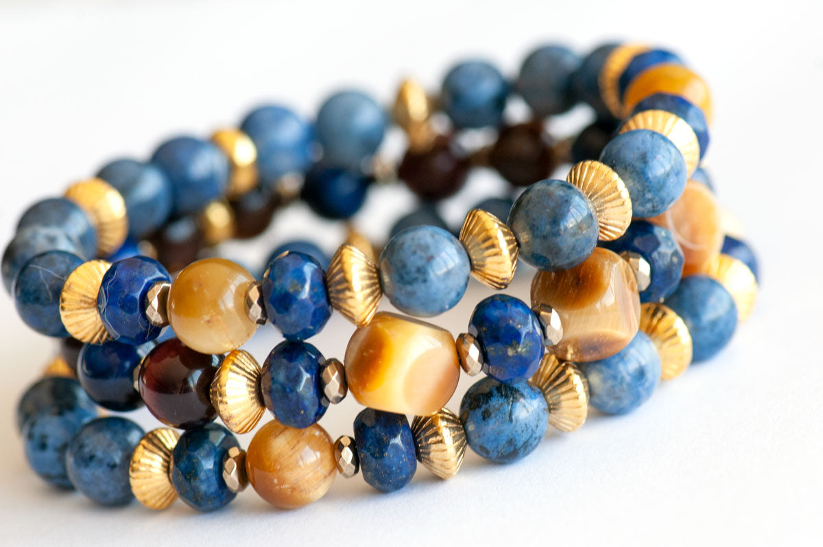 Liberated Lynx - Tiger Eye and Dumortierite Set - Fierce Lynx Designs