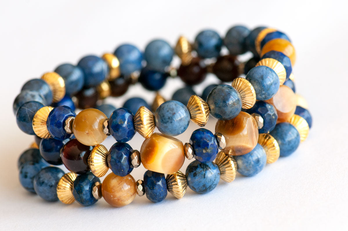 Liberated Lynx - Tiger Eye and Dumortierite Set - Fierce Lynx Designs