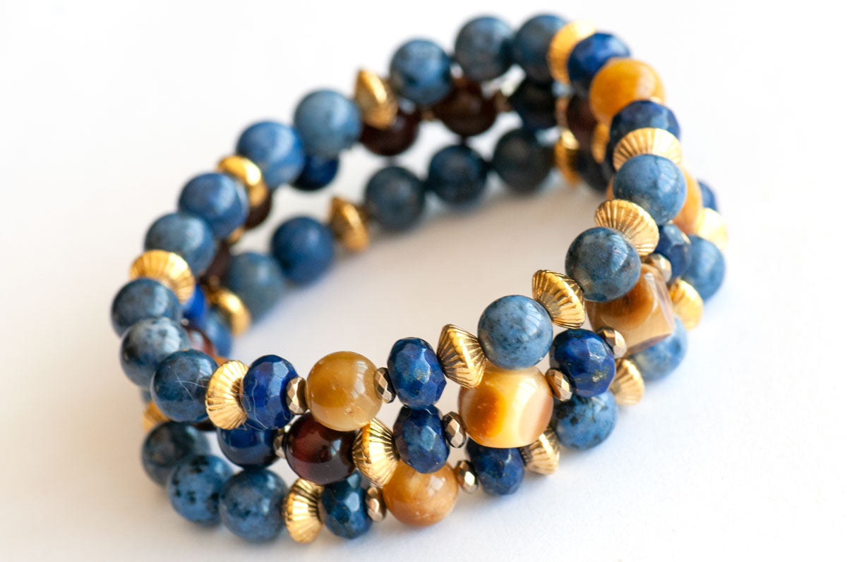 Liberated Lynx - Tiger Eye and Dumortierite Set - Fierce Lynx Designs